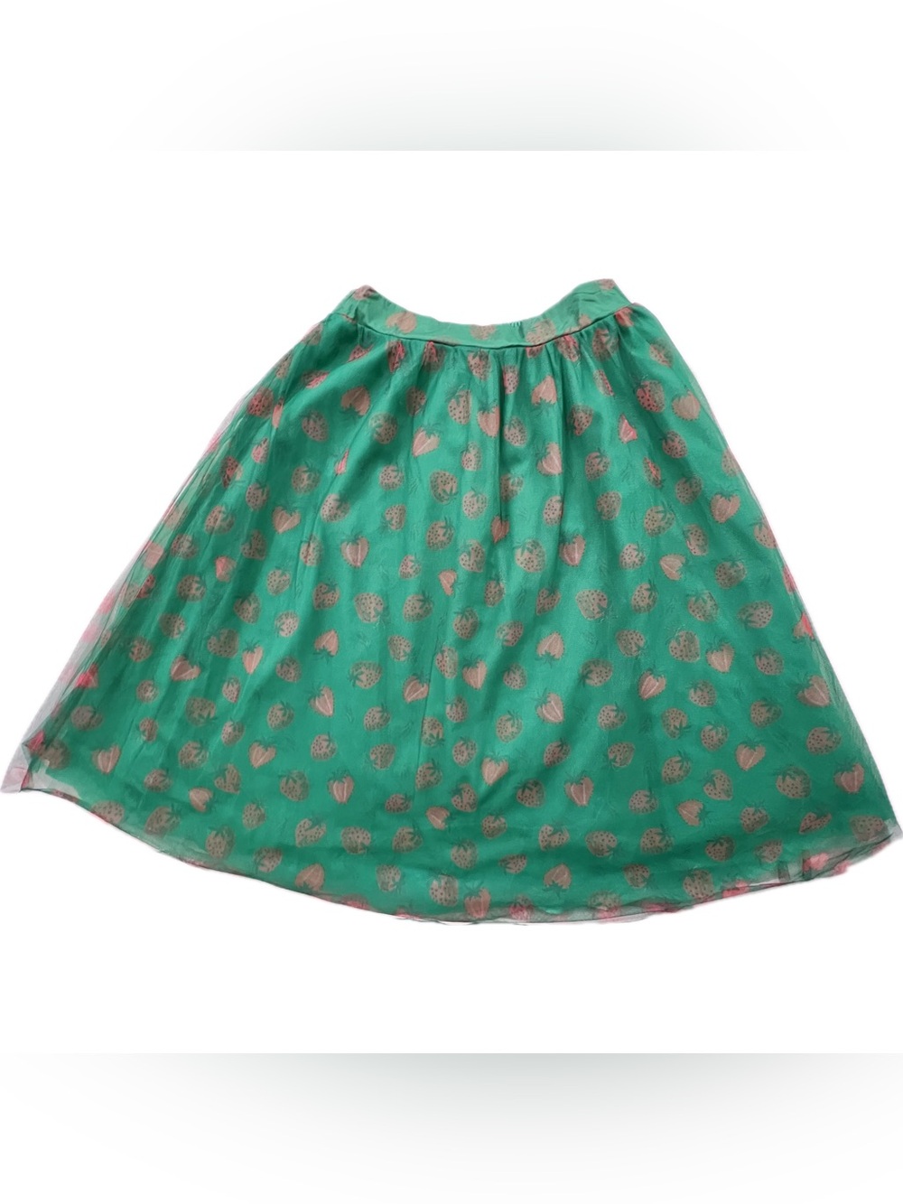 Little Party Dress green Marseille strawberry patch tulle skirt EUC AUS 14 US 10